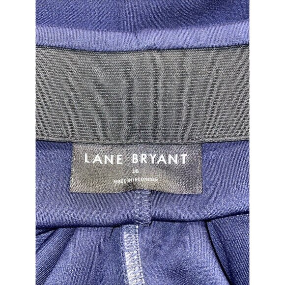 Lane Bryant Wide Leg Trousers Navy Blue Stretch Elastic Waist Pockets Sz 16 - Picture 5 of 10